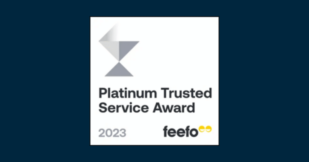Feefo Platinum Trusted Service Award 2023 badge